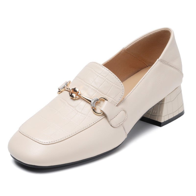 Mocassins Compensés En Cuir De Mouton Pour Femme