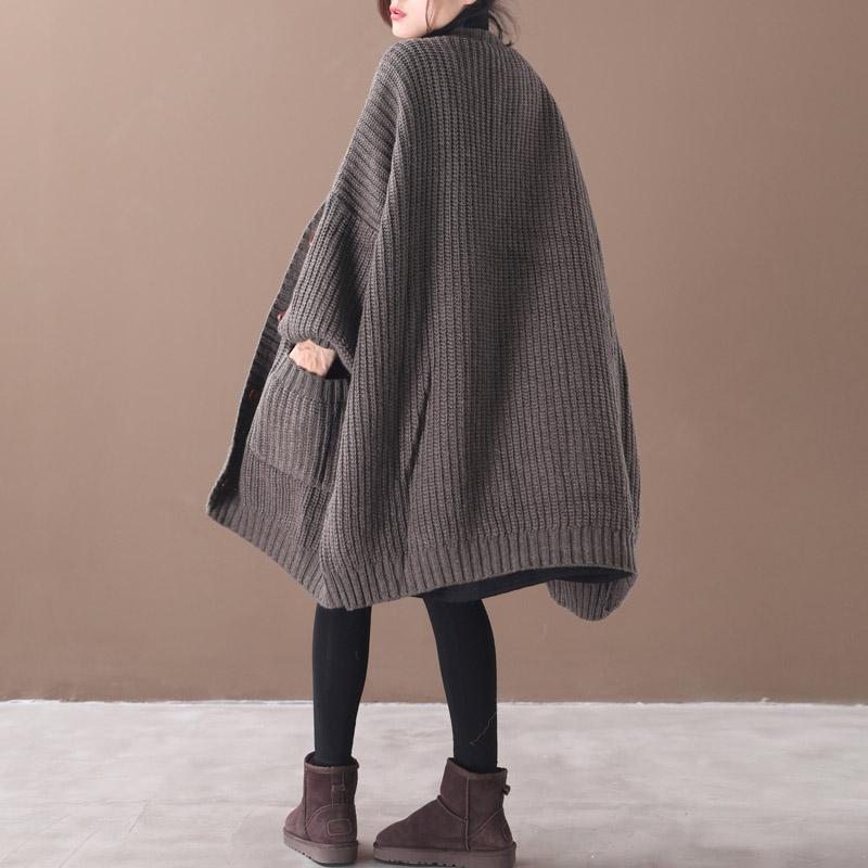 Cardigan Épais Décontracté Mi-long Pour Femme