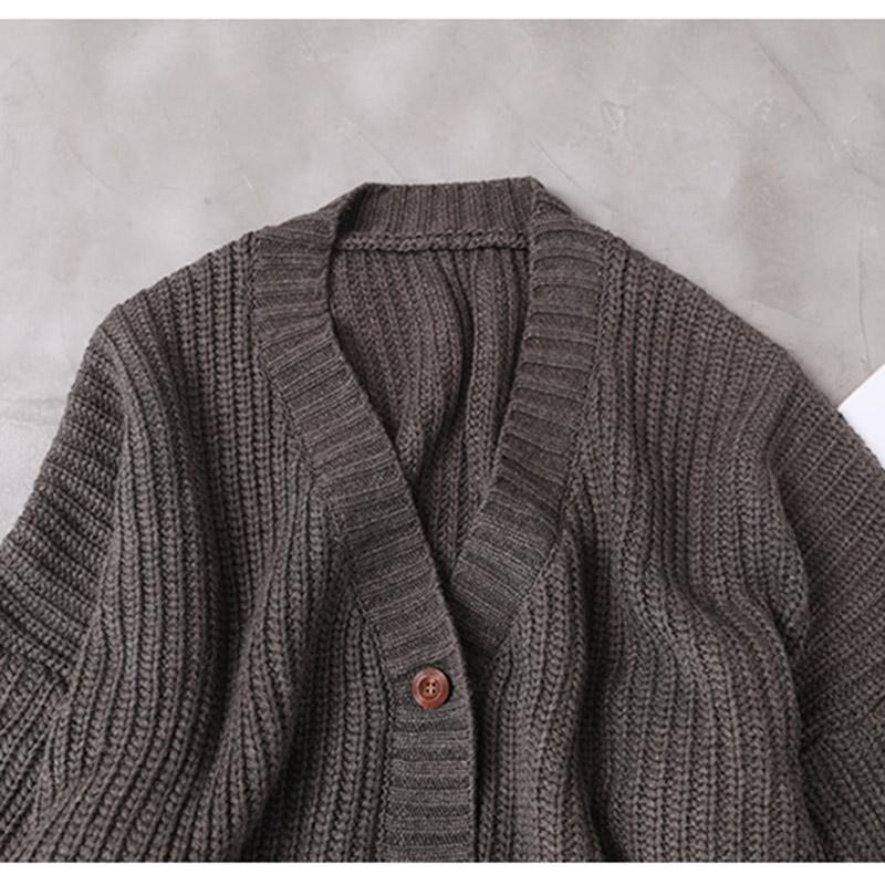 Cardigan Épais Décontracté Mi-long Pour Femme