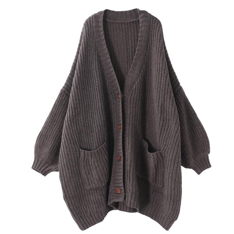 Cardigan Épais Décontracté Mi-long Pour Femme