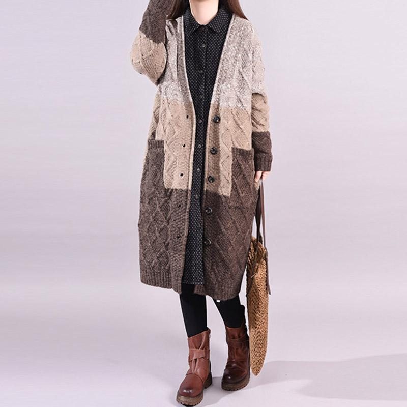 Cardigan Tricoté Décontracté Mi-long Pour Femme