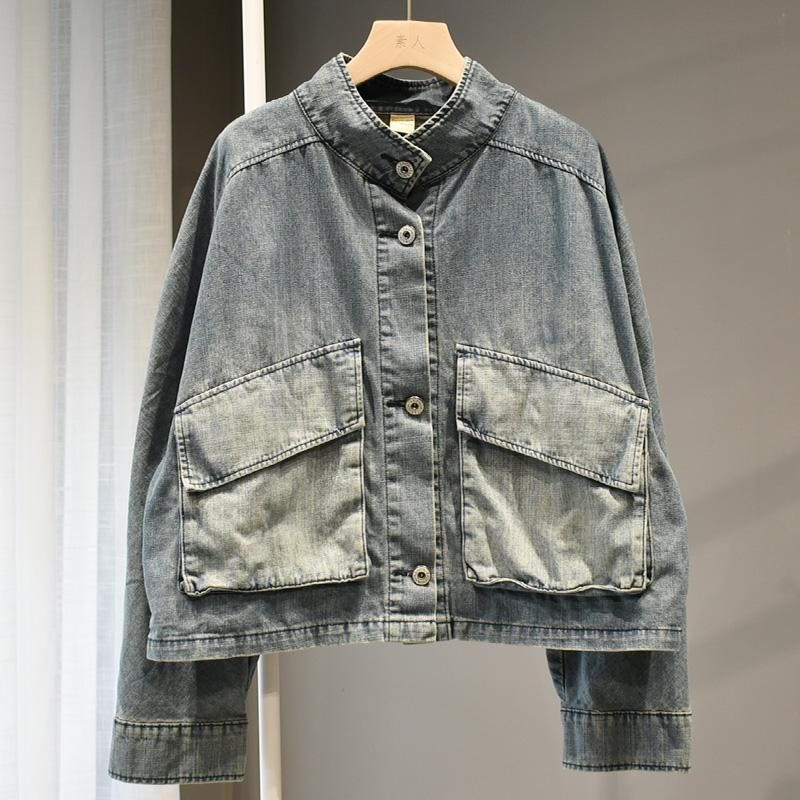 Manteau Harajuku Cardigan En Jean Rétro