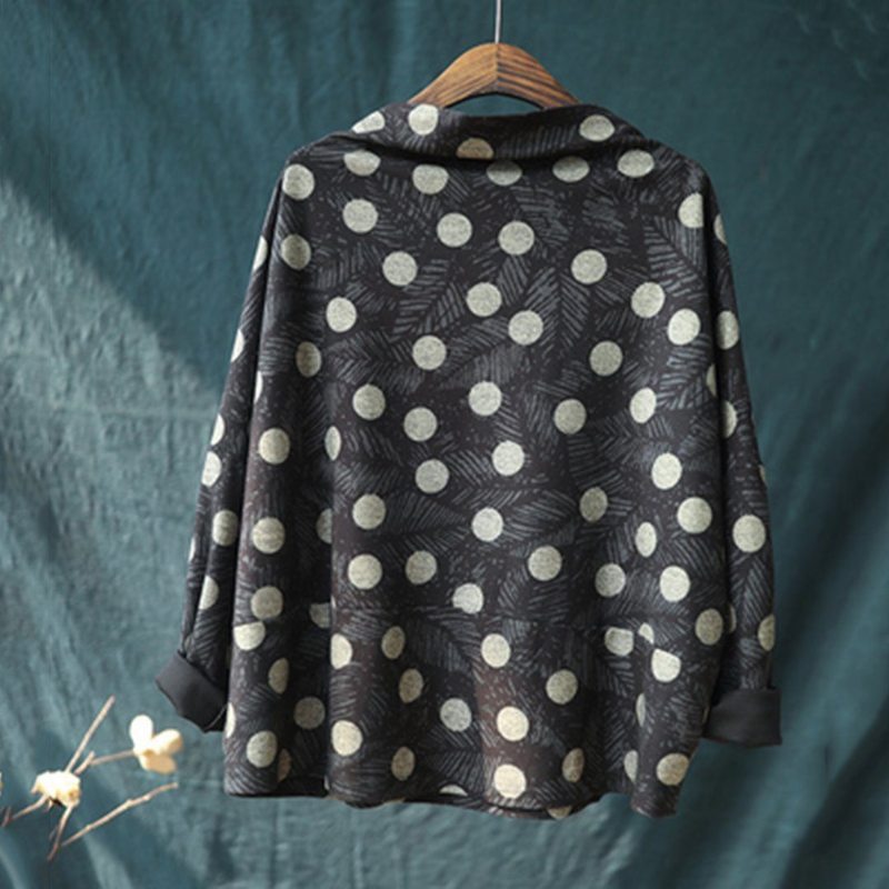 Blouse T-shirt Ample À Pois Imprimés