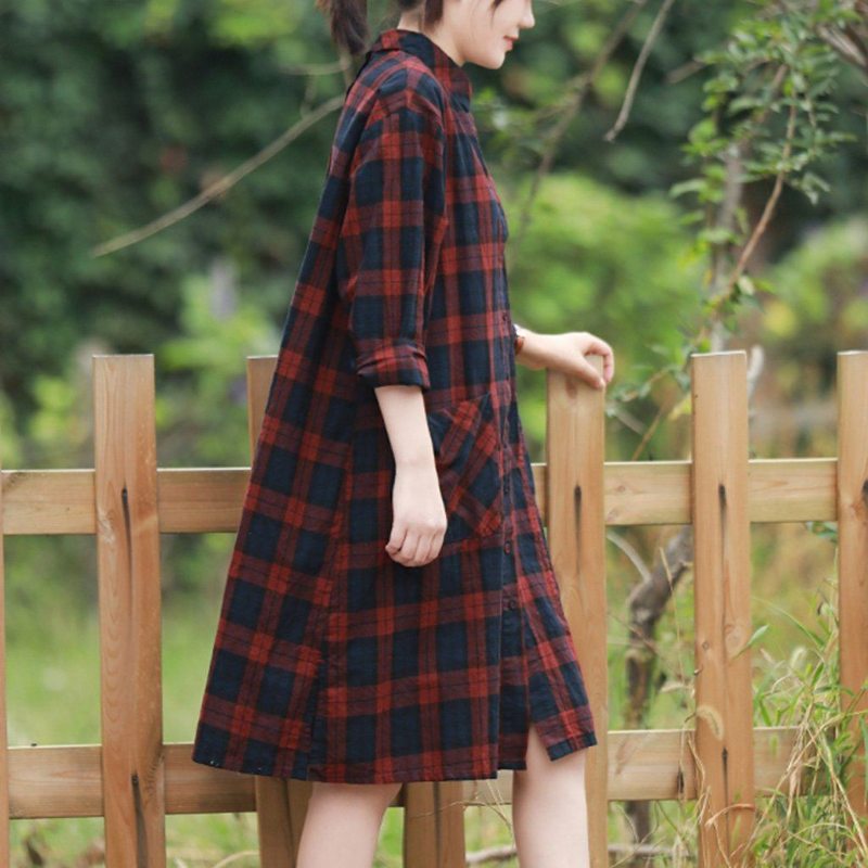 Chemise À Carreaux En Lin Pour Femme