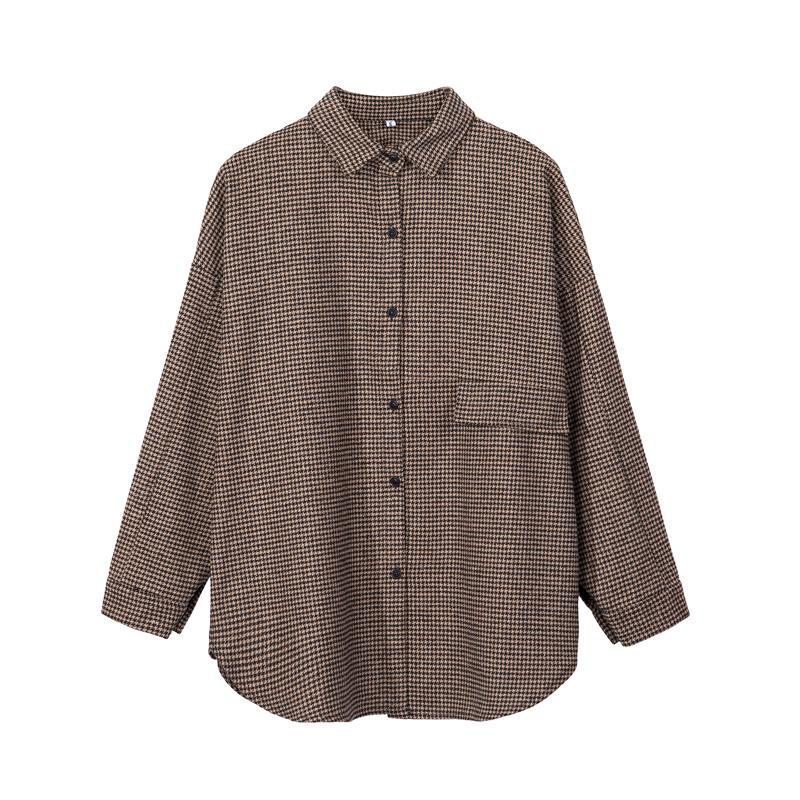 Chemise À Carreaux À Revers Épais En Coton Automne Hiver Printemps