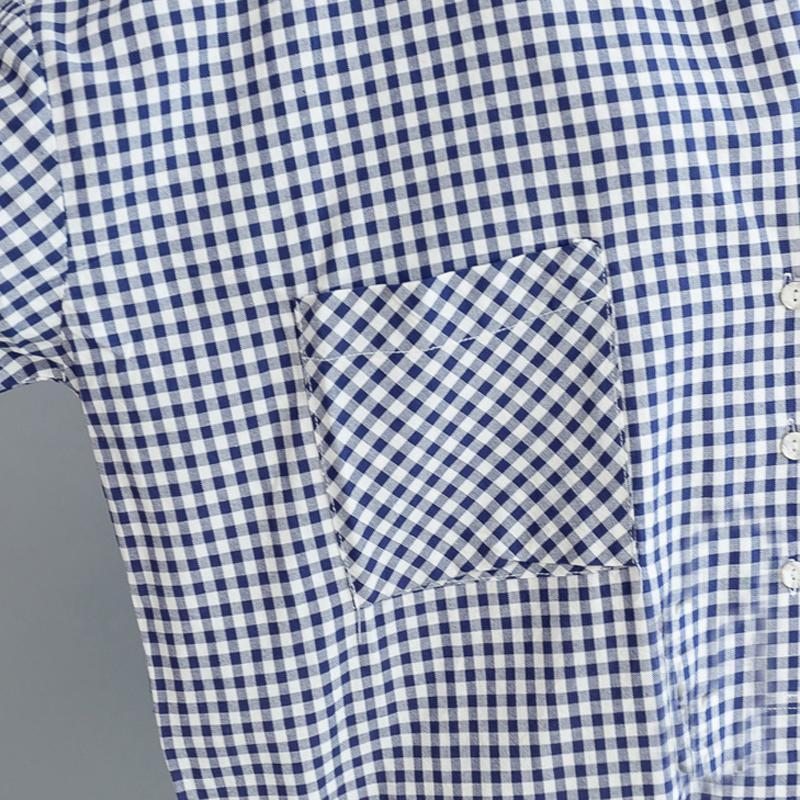 Chemise Décontractée À Carreaux À Col Montant Pour Femme