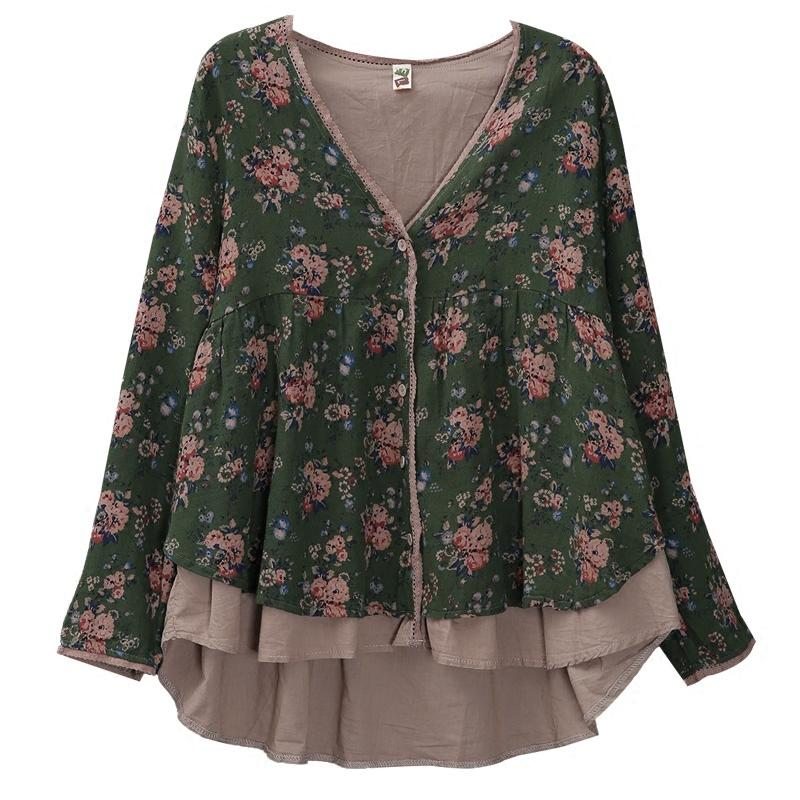 Chemise À Fleurs D'automne