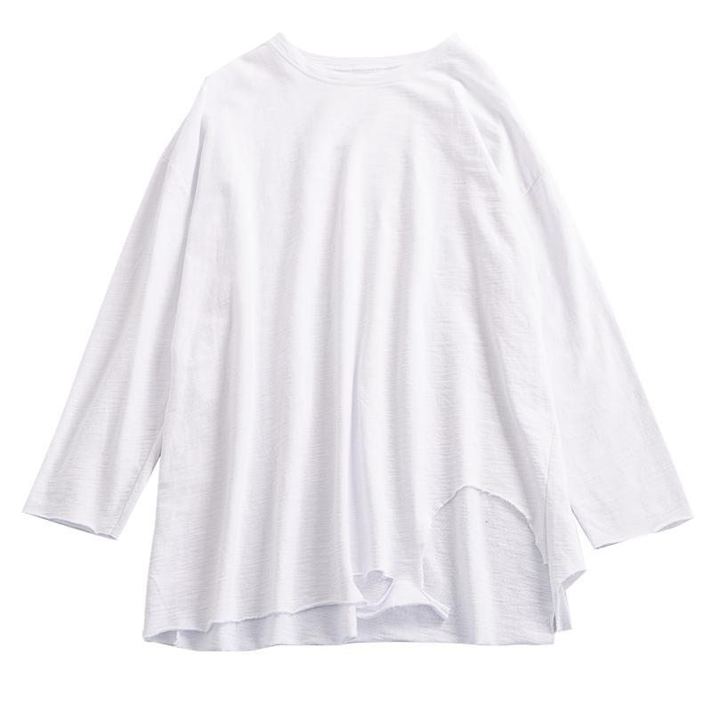 Chemise Irrégulière À Manches Longues En Coton