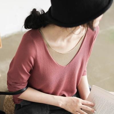 Faux T-shirt En Tricot De Lin Deux Pièces