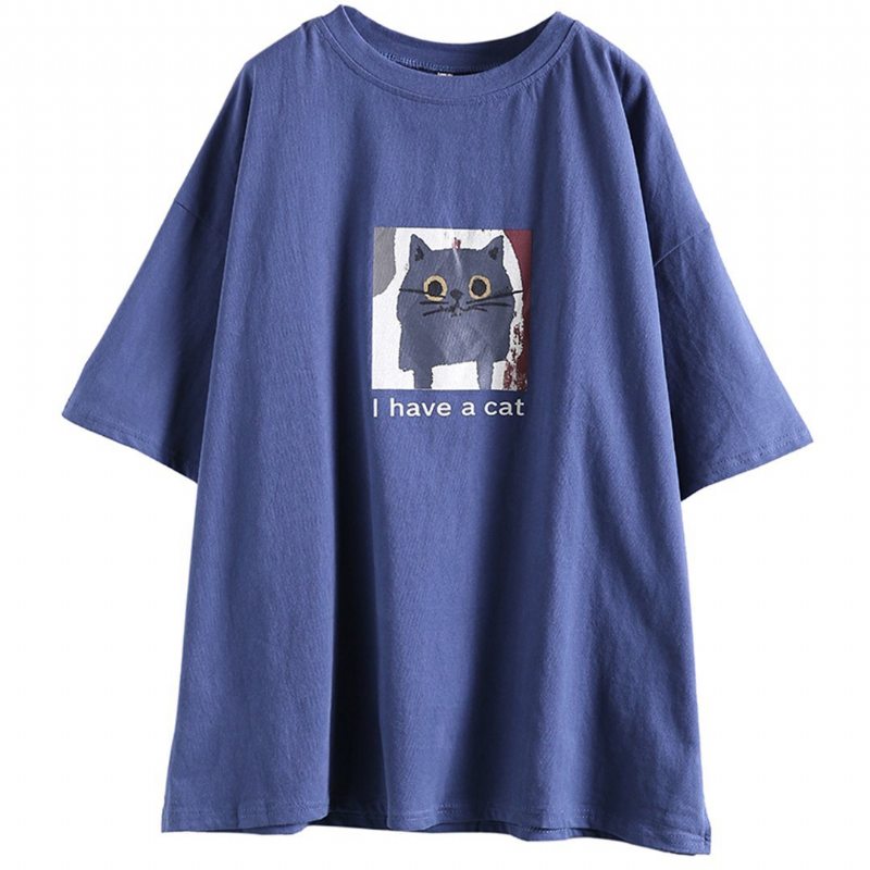 T-shirt Décontracté Ample Imprimé Hibou