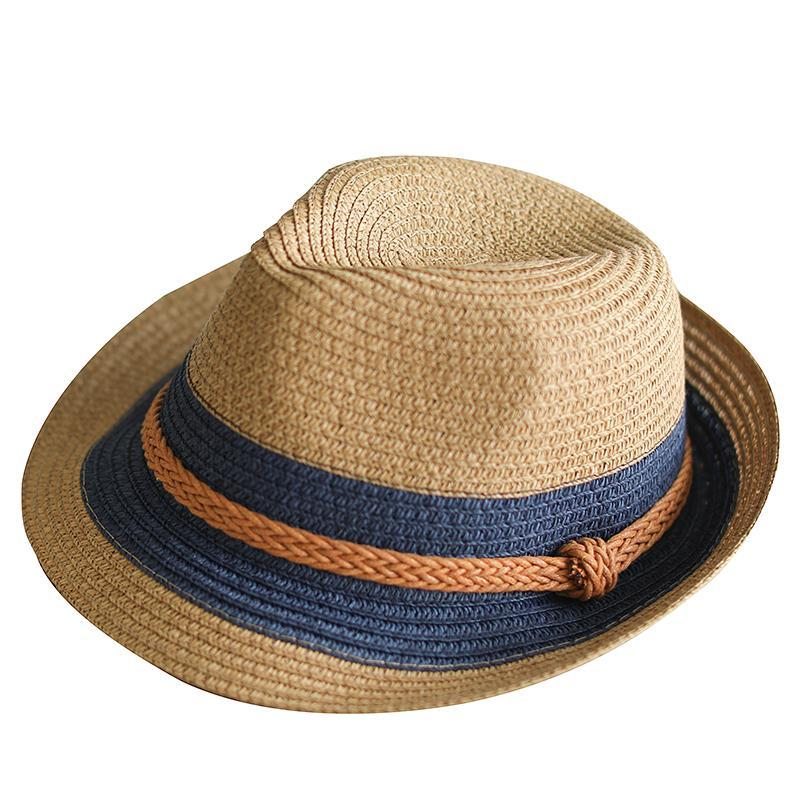 Chapeau De Paille À Revers D'été Tissé Vintage