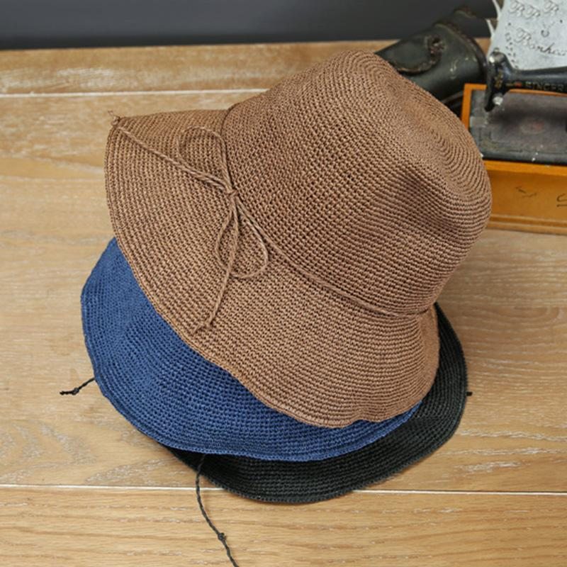 Chapeau De Plage Bowknot En Paille D'été