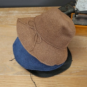 Chapeau De Plage Bowknot En Paille D'été