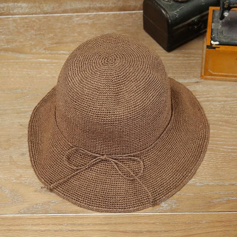 Chapeau De Plage Bowknot En Paille D'été