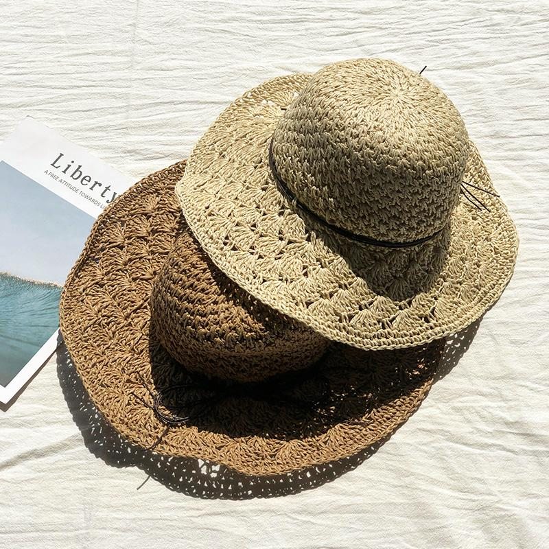 Chapeau De Plage D'été Chapeau De Pêcheur En Paille De Bord De Mer