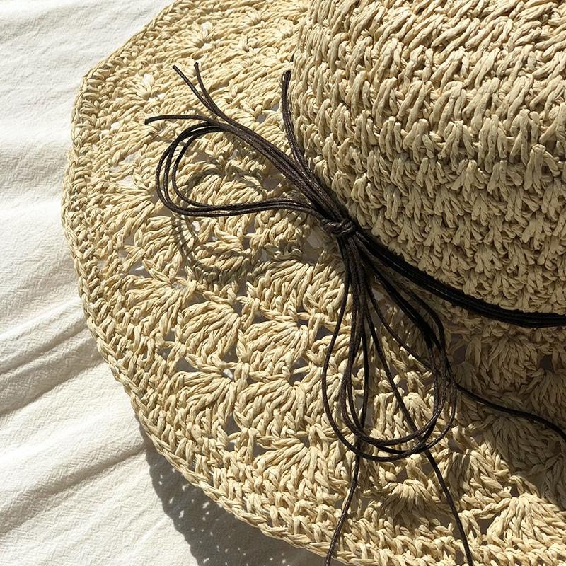 Chapeau De Plage D'été Chapeau De Pêcheur En Paille De Bord De Mer