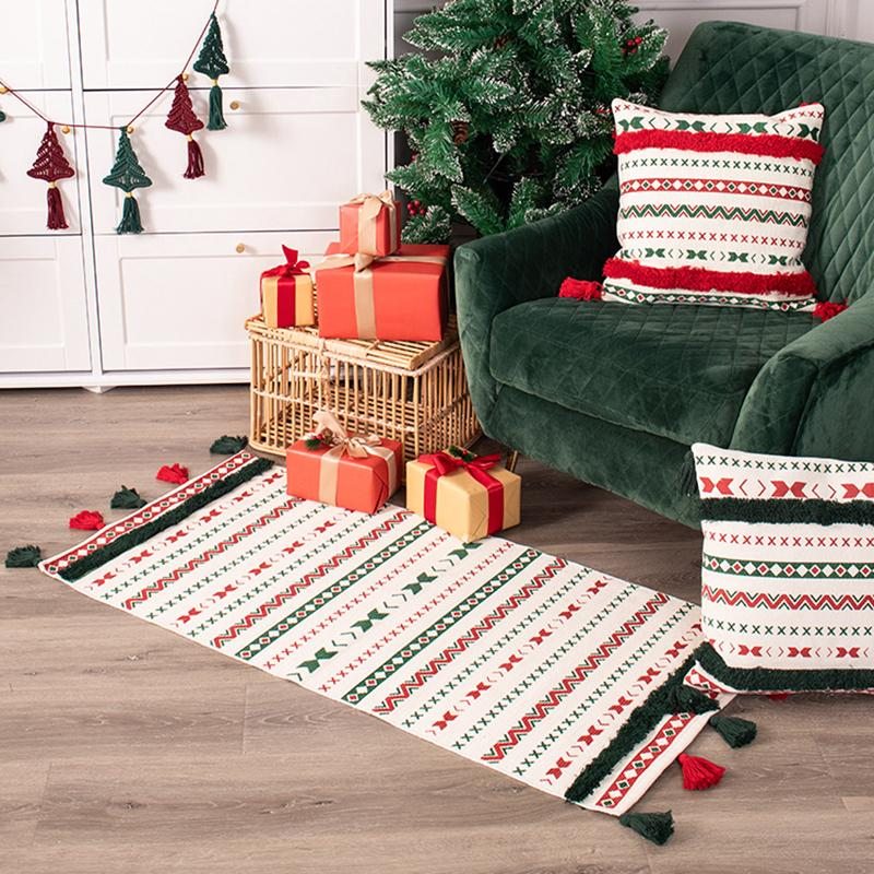 Cadeau De Noël Nordic Tassel Mats Tapis De Sol