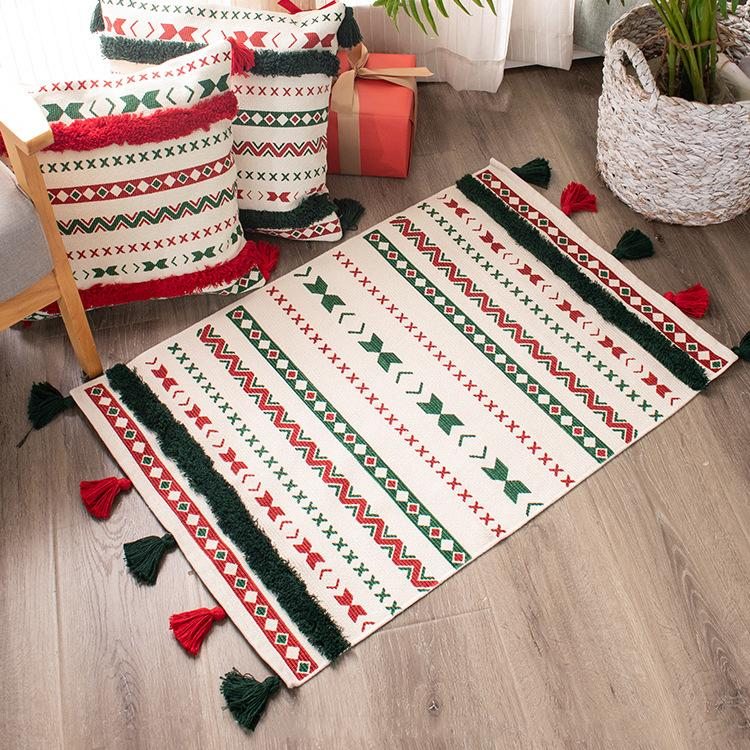 Cadeau De Noël Nordic Tassel Mats Tapis De Sol