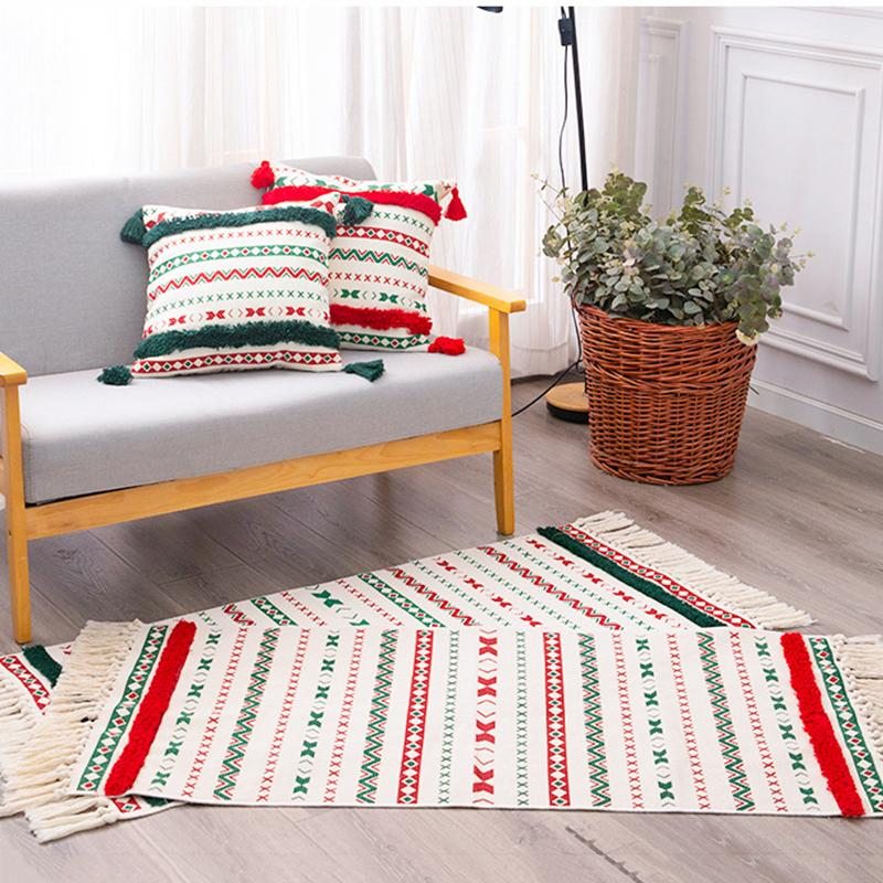 Cadeau De Noël Nordic Tassel Mats Tapis De Sol