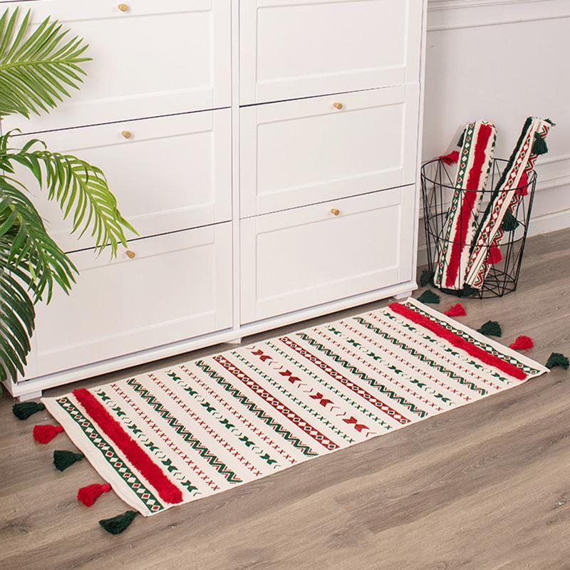 Cadeau De Noël Nordic Tassel Mats Tapis De Sol