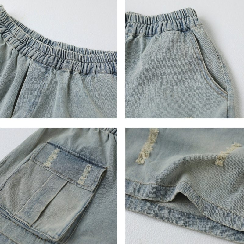 Short En Denim De Coton D'été Rétro Pour Femmes