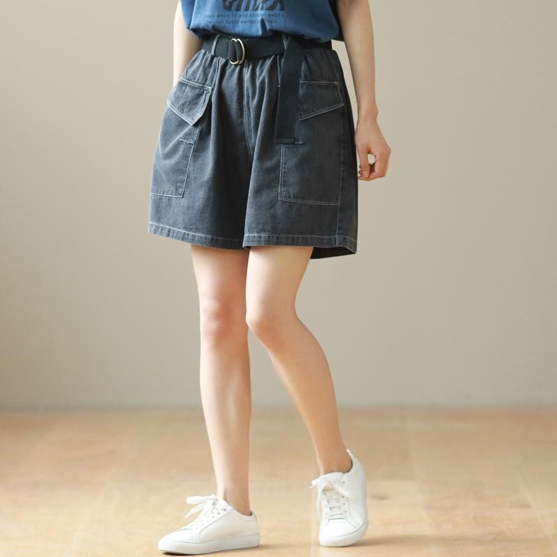 Short D'été En Denim De Coton Grande Taille Pour Femme