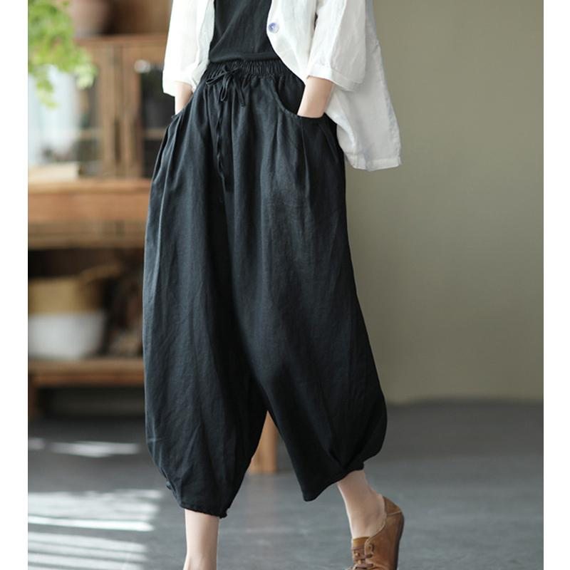 Bloomers Retro Summer Loose Coton Lin Pantalon