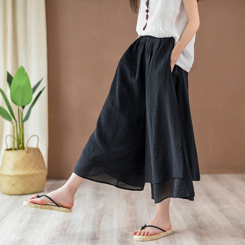 Culottes Pantalons À Plusieurs Niveaux Solides