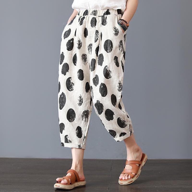 Été Nouveau Pantalon Ample Rétro En Coton Et Lin