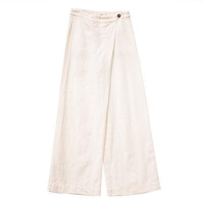 Femme Printemps Coton Et Lin Pantalon Décontracté Lâche Petite Taille