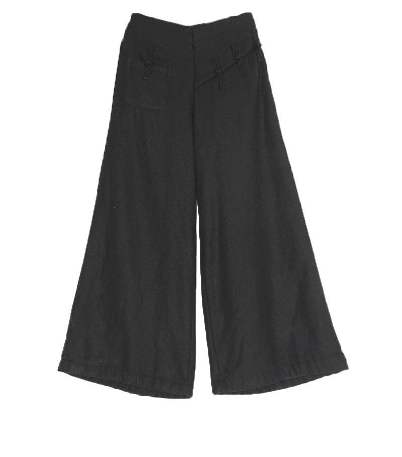 Hiver Femmes Rétro Coton Lin Épaissir Pantalon Large