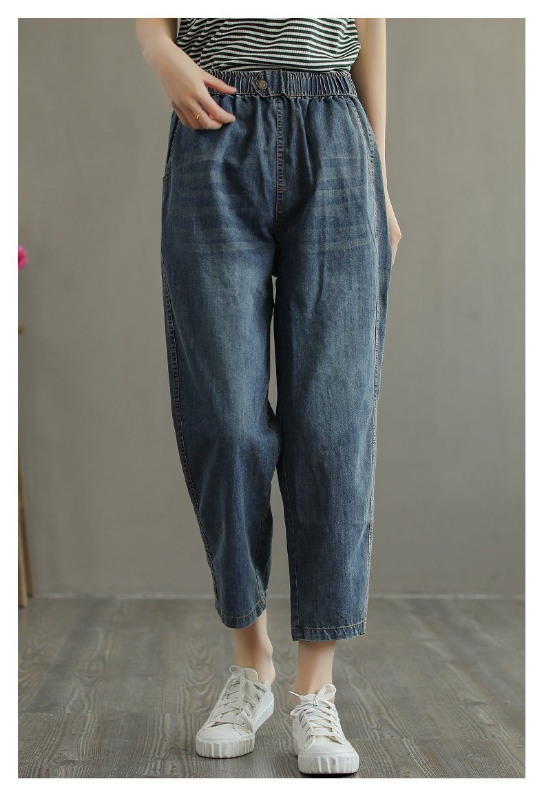 Jean En Denim Ample Et Fin D'été