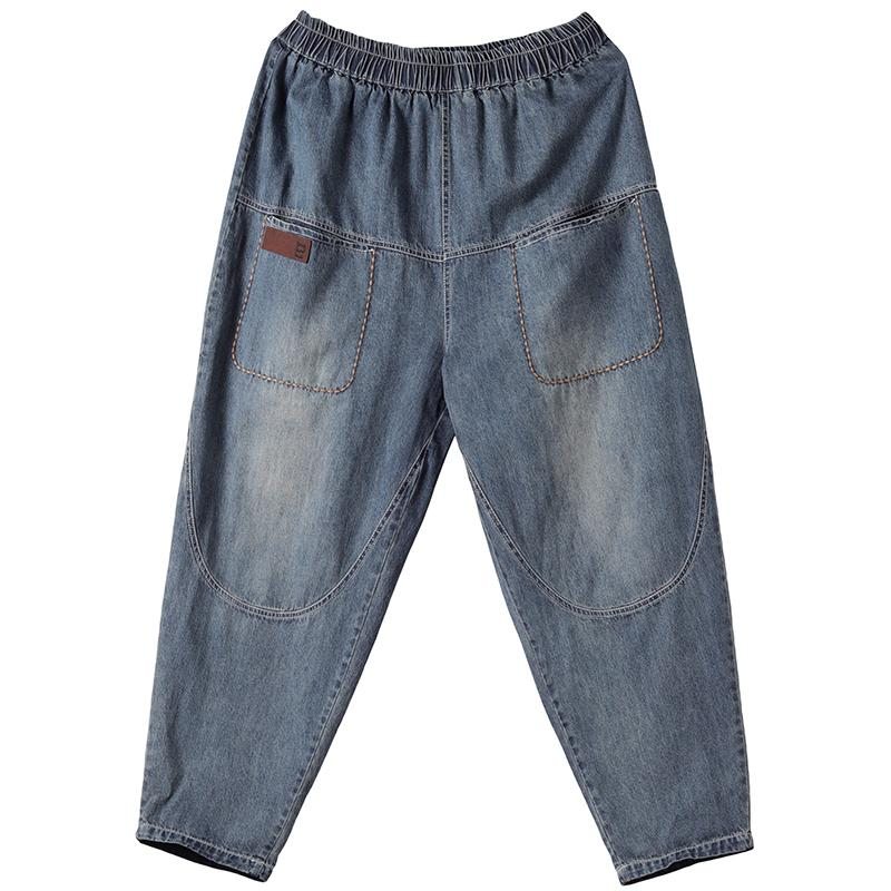 Jean En Denim De Coton Lâche Littéraire