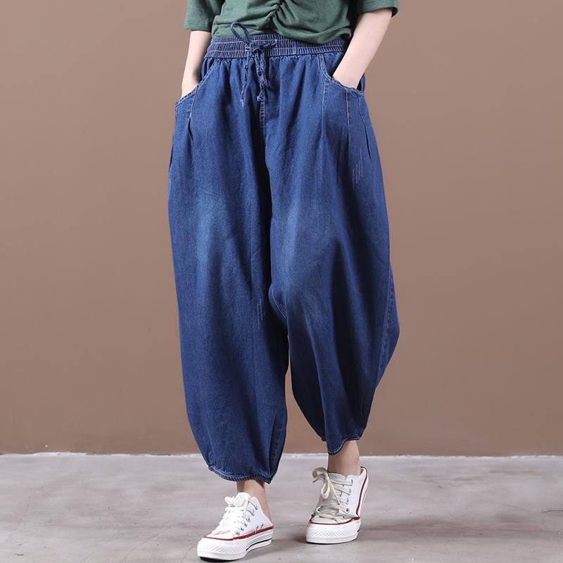 Nouveau Pantalon En Denim Sarouel Ample D'automne