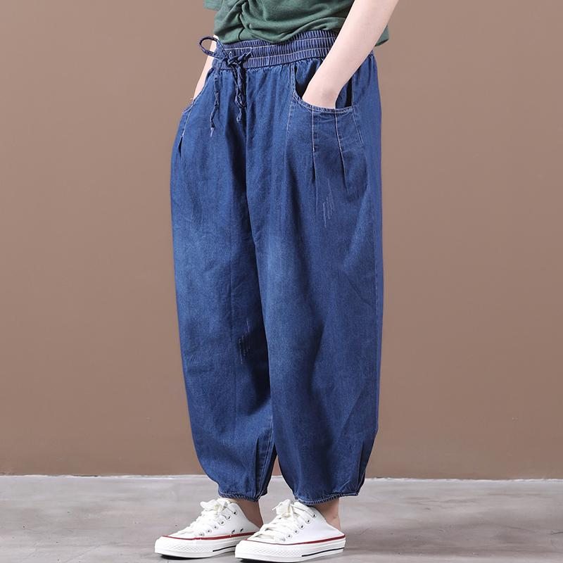 Nouveau Pantalon En Denim Sarouel Ample D'automne