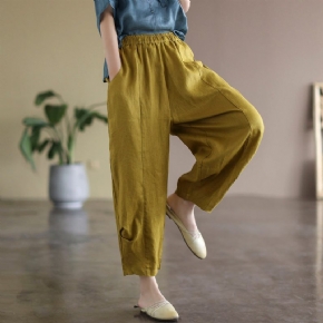 Pantalon Ample Rétro En Lin Pour Femmes De Printemps