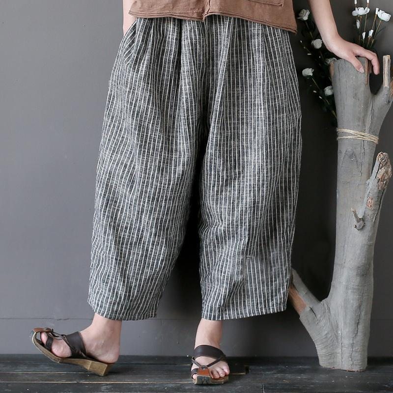 Pantalon Ample Vintage En Coton Et Lin