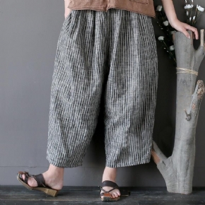 Pantalon Ample Vintage En Coton Et Lin