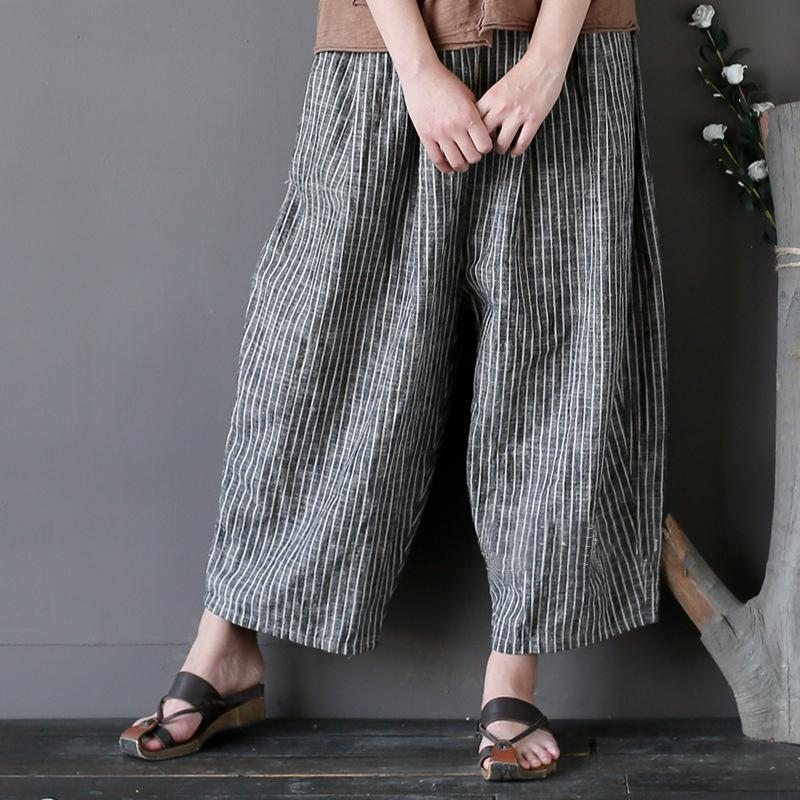 Pantalon Ample Vintage En Coton Et Lin