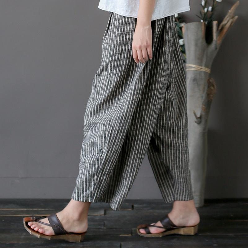 Pantalon Ample Vintage En Coton Et Lin