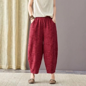 Pantalon En Coton Et Lin Ample Pour Femme Harem Rétro