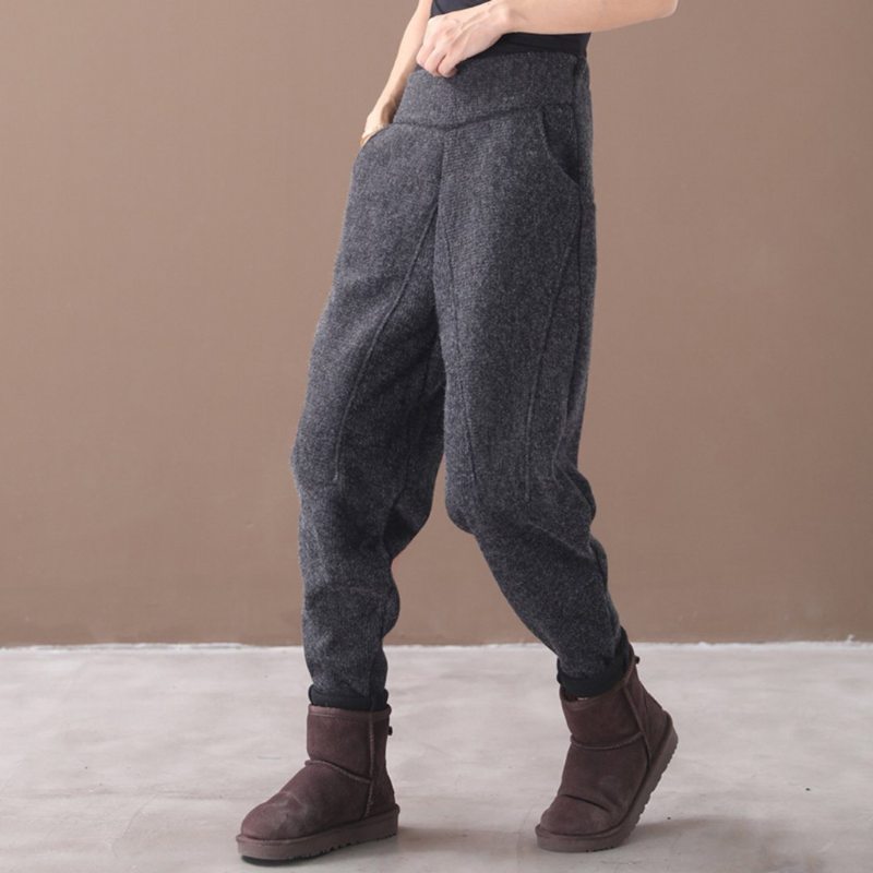 Pantalon De Couture Solide Épais En Peluche