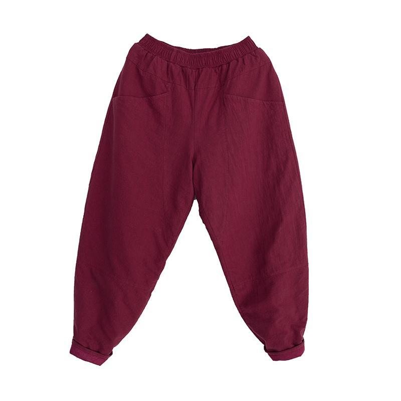 Pantalon Décontracté Ample En Coton Et Lin