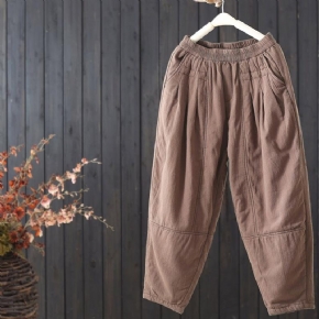 Pantalon Décontracté Rembourré En Coton Épais Rétro D'hiver