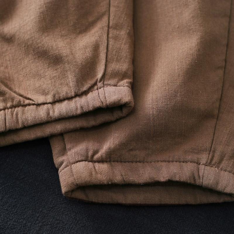 Pantalon Décontracté Rembourré En Coton Épais Rétro D'hiver