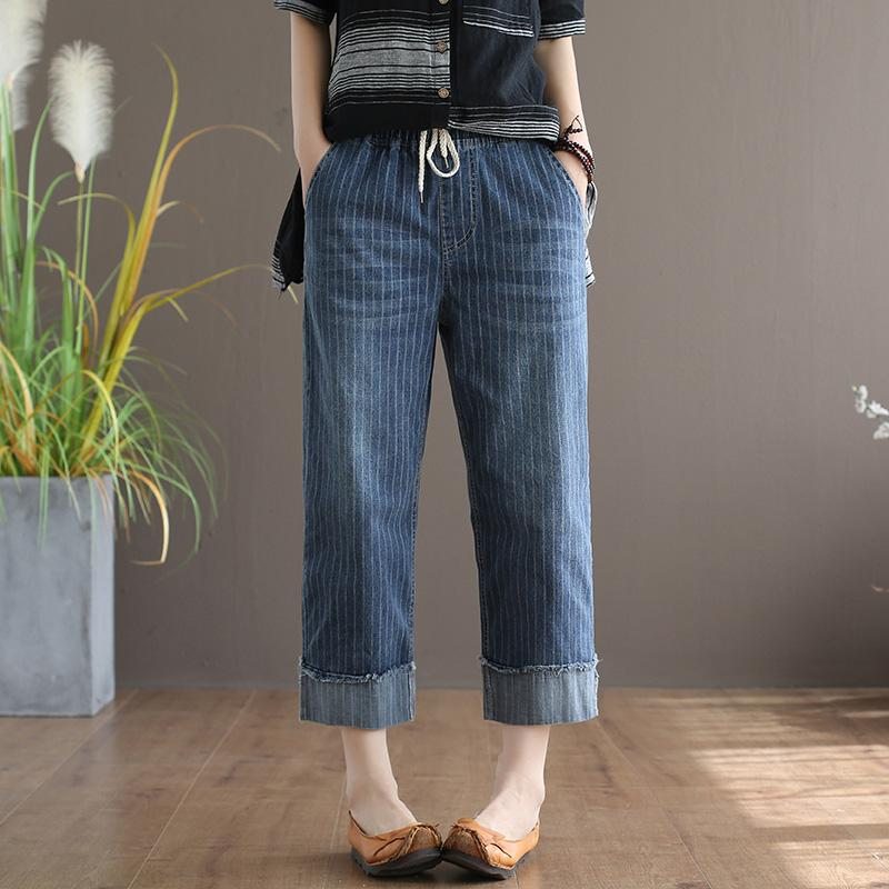 Pantalon En Denim Ample À Jambes Droites Pour Femmes