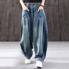 Pantalon En Denim Décontracté Ample Rétro Pour Le Sable