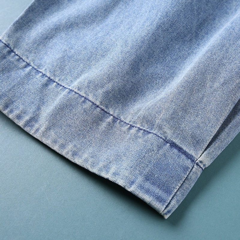 Pantalon En Denim Décontracté Ample Rétro Pour Le Sable