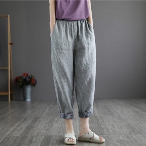 Pantalon D'été En Lin Fin Pour Femme