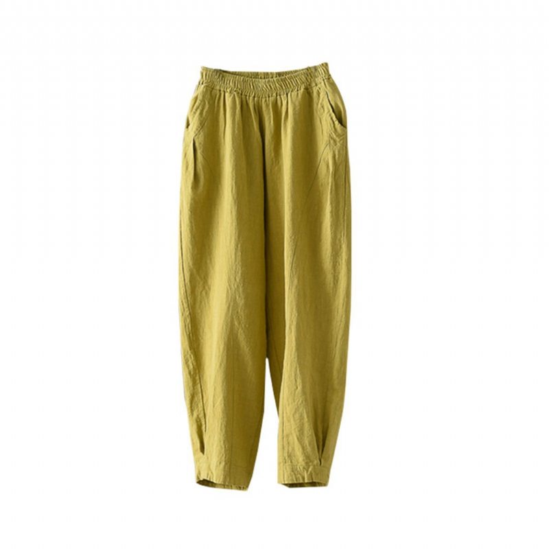 Pantalon Lanterne En Lin Uni